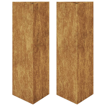Pflanzkübel 2 Stk. Dreieckig 30X26X75 Cm Wetterfester Stahl
