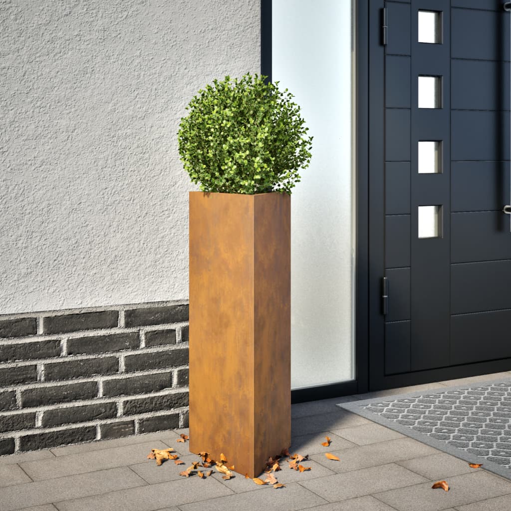 Pflanzkübel 2 Stk. Dreieckig 30X26X75 Cm Wetterfester Stahl