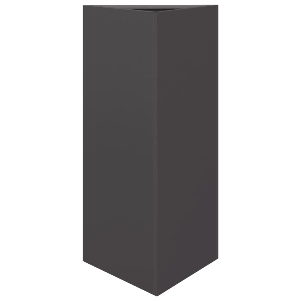 Pflanzkübel Schwarz Dreieckig 40X34,5X75 Cm Stahl