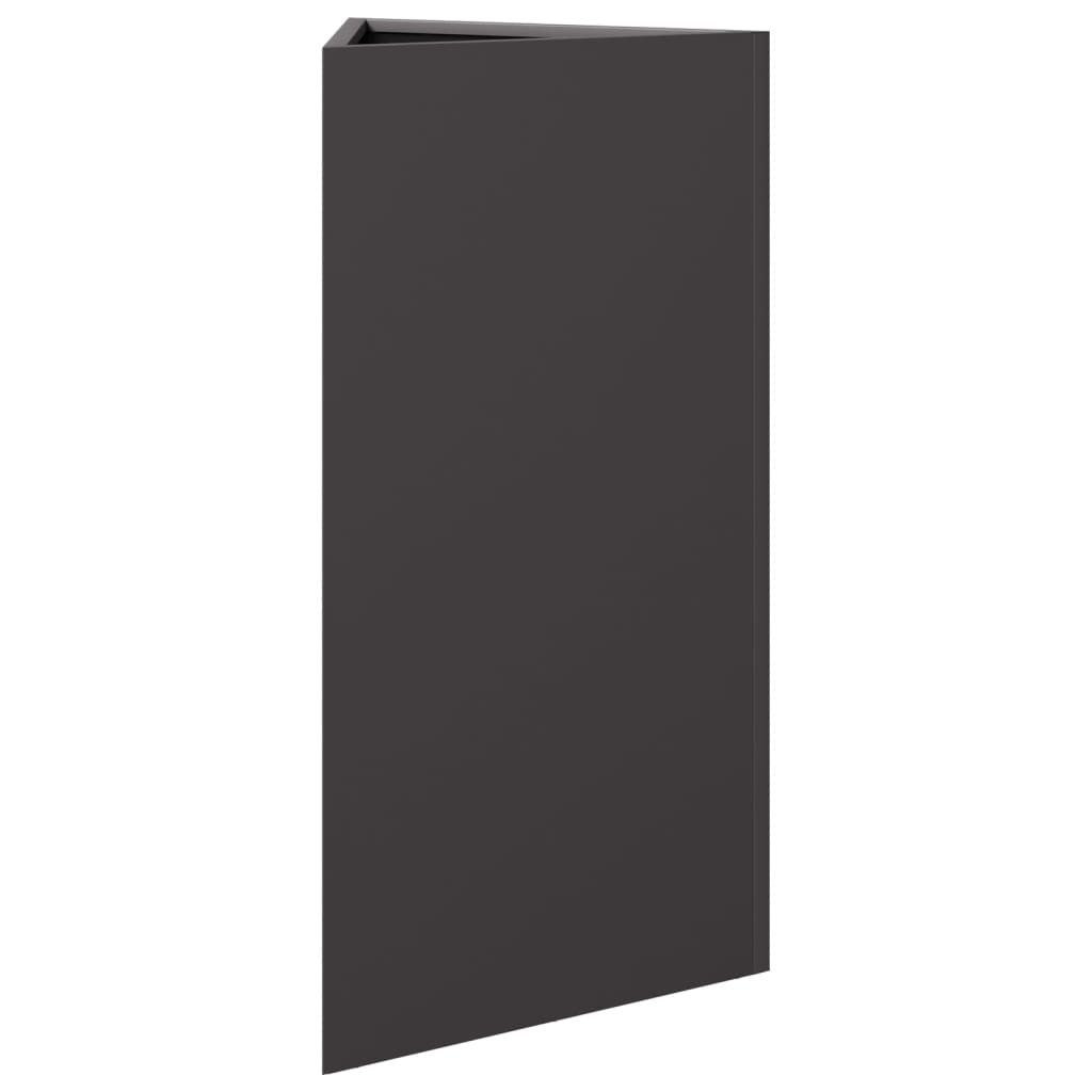 Pflanzkübel 2 Stk. Schwarz Dreieckig 40X34,5X75 Cm Stahl