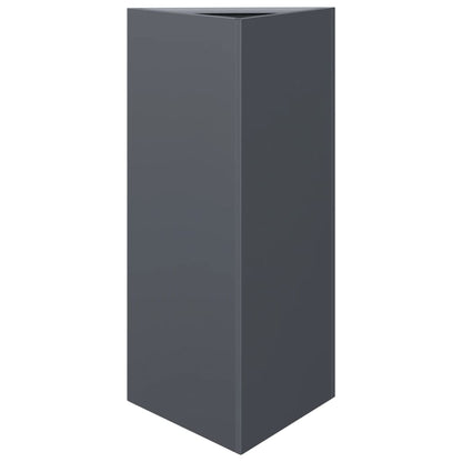 Pflanzkübel 2 Stk. Anthrazit Dreieckig 40X34,5X75 Cm Stahl