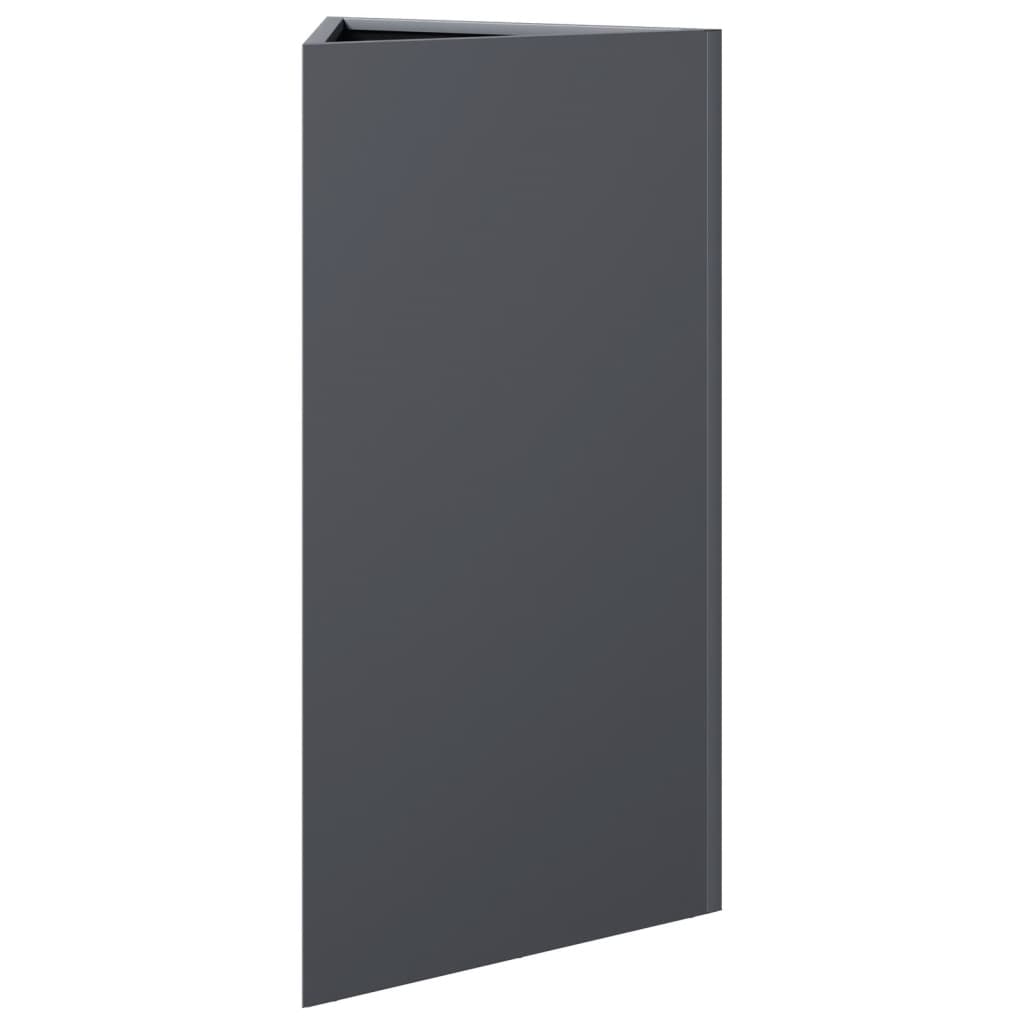 Pflanzkübel 2 Stk. Anthrazit Dreieckig 40X34,5X75 Cm Stahl