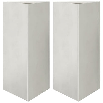 Pflanzkübel 2 Stk. Dreieckig 40X34,5X75 Cm Edelstahl