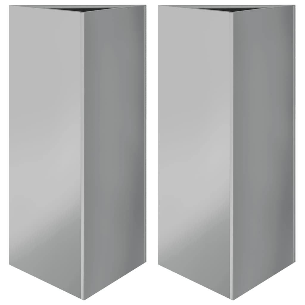 Pflanzkübel 2 Stk. Dreieckig 40X34,5X75 Cm Verzinkter Stahl