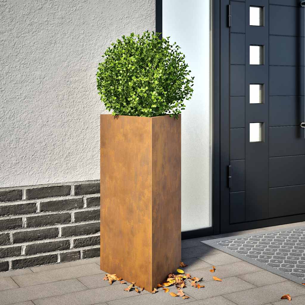 Pflanzkübel 2 Stk. Dreieckig 40X34,5X75 Cm Wetterfester Stahl