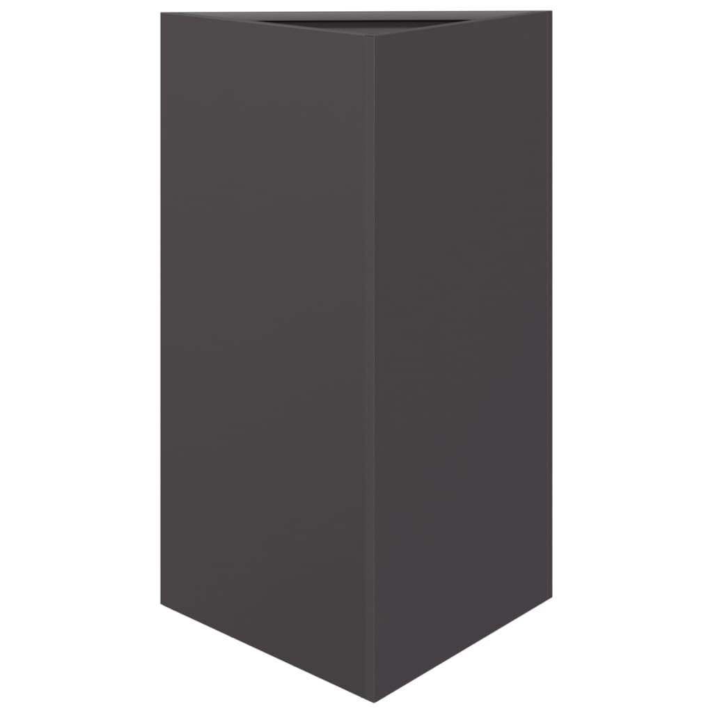 Pflanzkübel Schwarz Dreieckig 50X43X75 Cm Stahl
