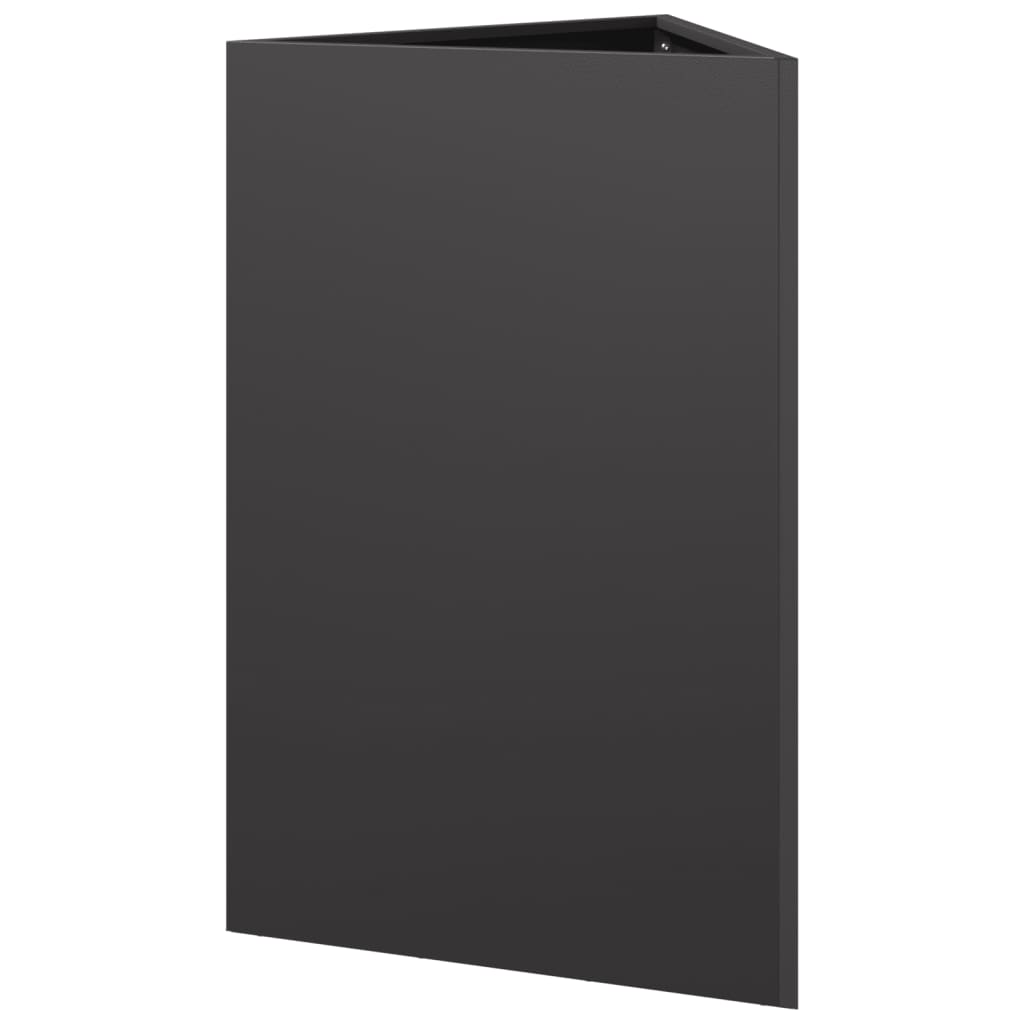 Pflanzkübel Schwarz Dreieckig 50X43X75 Cm Stahl