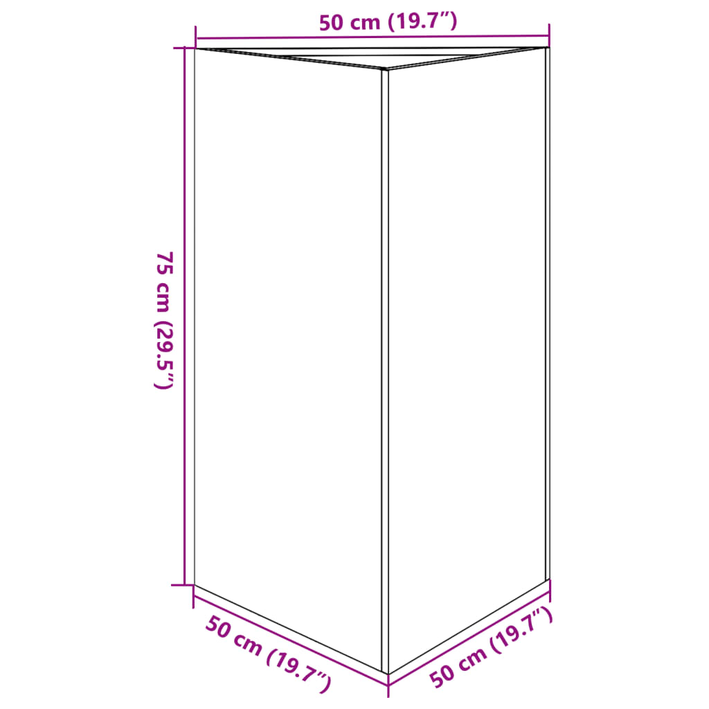 Pflanzkübel 2 Stk. Schwarz Dreieckig 50X43X75 Cm Stahl