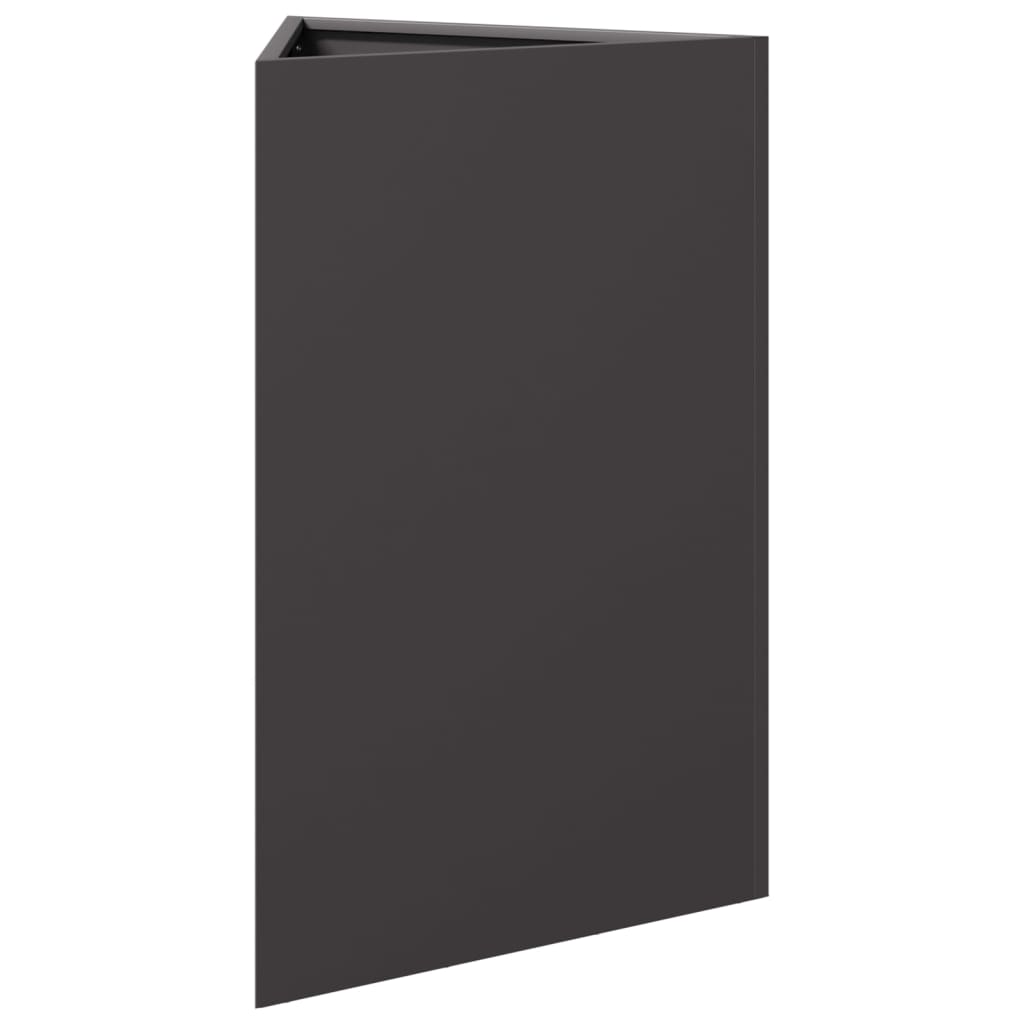 Pflanzkübel 2 Stk. Schwarz Dreieckig 50X43X75 Cm Stahl