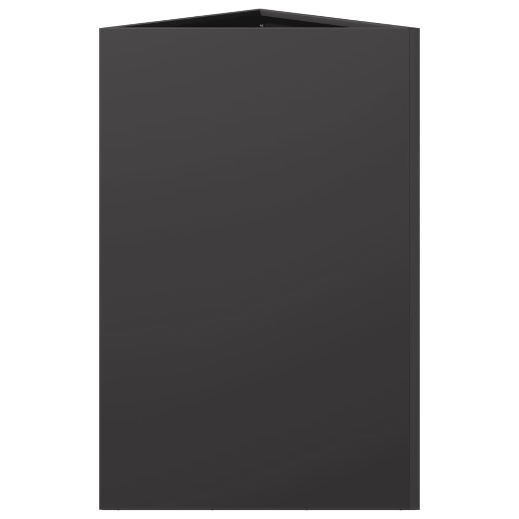 Pflanzkübel 2 Stk. Schwarz Dreieckig 50X43X75 Cm Stahl