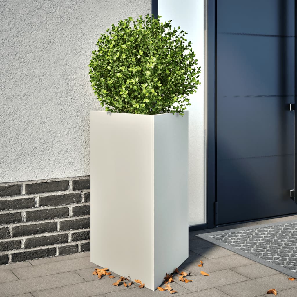 Pflanzkübel Weiß Dreieckig 50X43X75 Cm Stahl