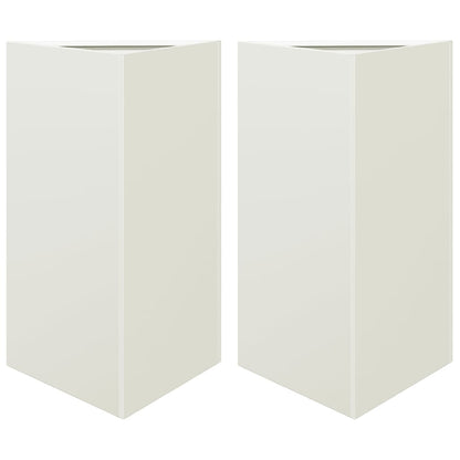 Pflanzkübel 2 Stk. Weiß Dreieckig 50X43X75 Cm Stahl