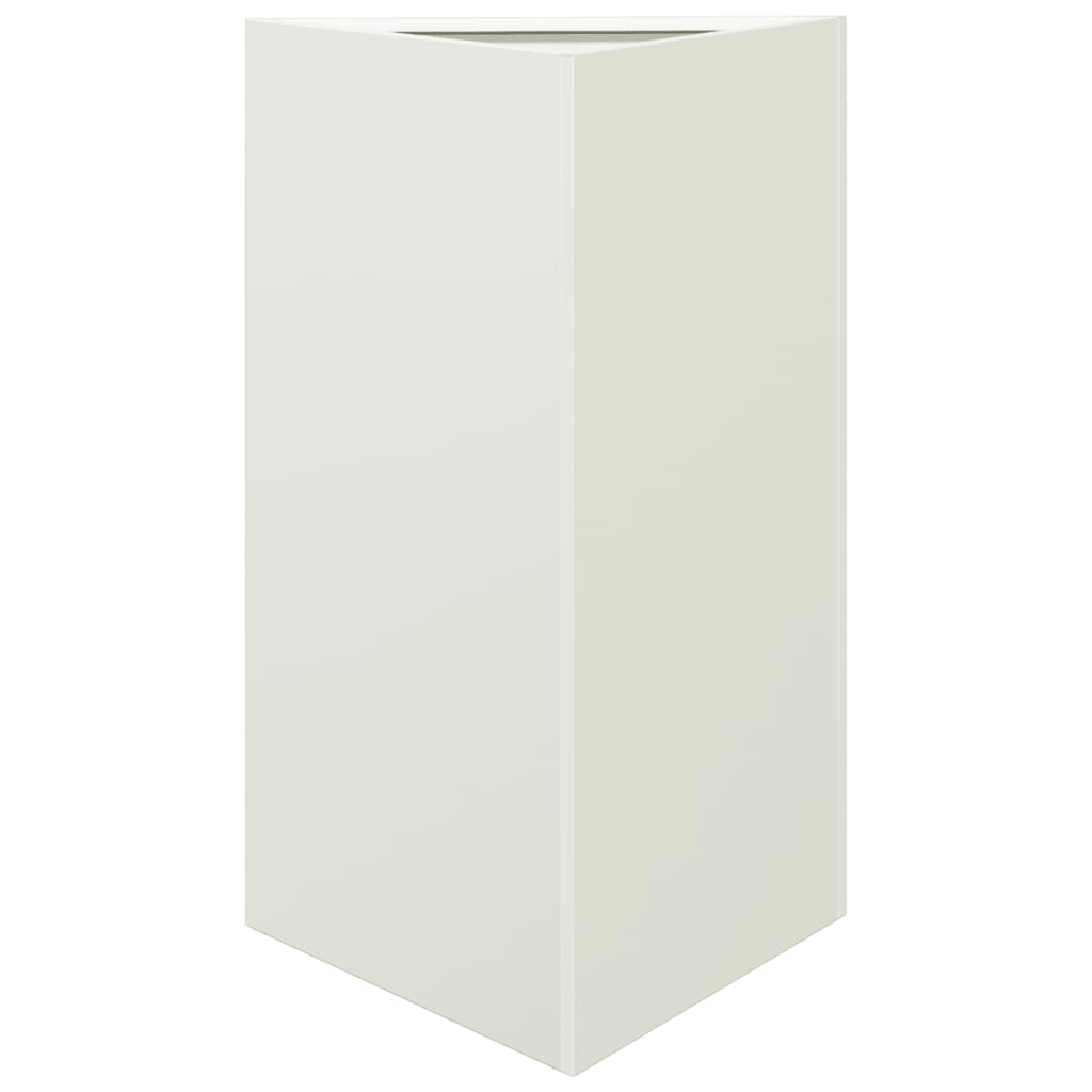 Pflanzkübel 2 Stk. Weiß Dreieckig 50X43X75 Cm Stahl