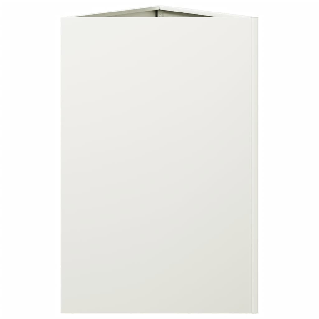 Pflanzkübel 2 Stk. Weiß Dreieckig 50X43X75 Cm Stahl