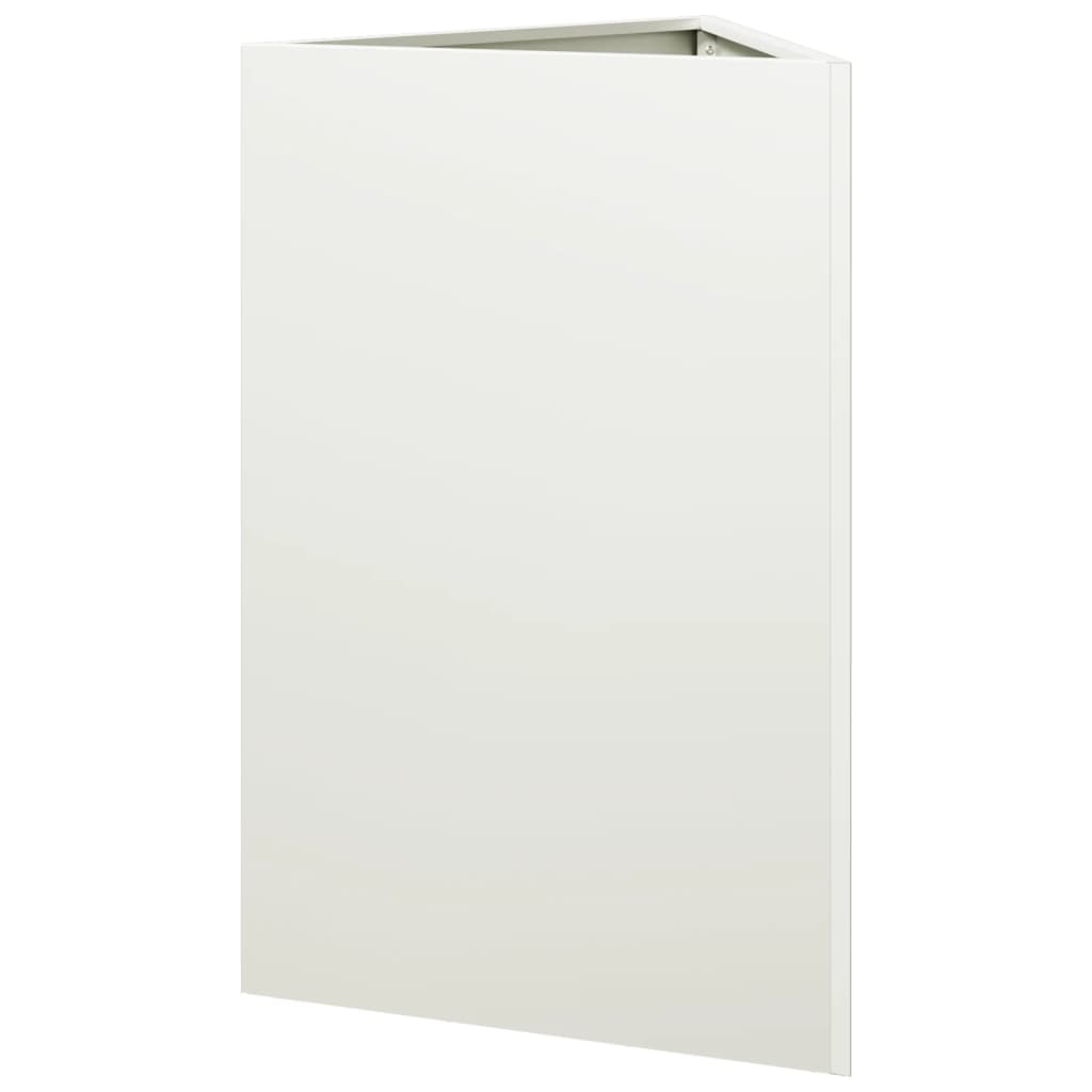 Pflanzkübel 2 Stk. Weiß Dreieckig 50X43X75 Cm Stahl