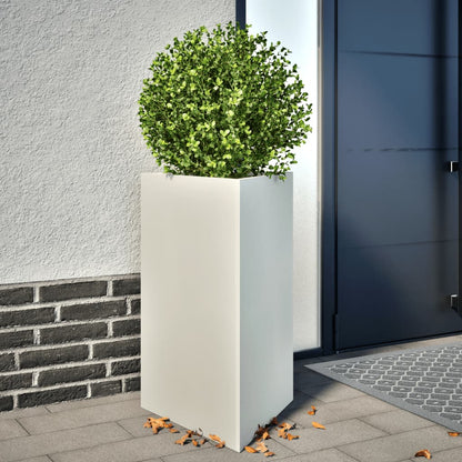 Pflanzkübel 2 Stk. Weiß Dreieckig 50X43X75 Cm Stahl