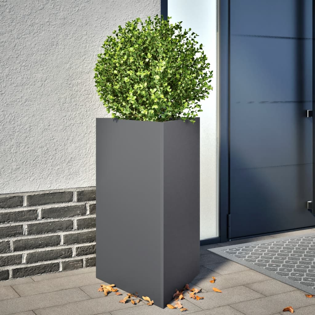 Pflanzkübel Anthrazit Dreieckig 50X43X75 Cm Stahl