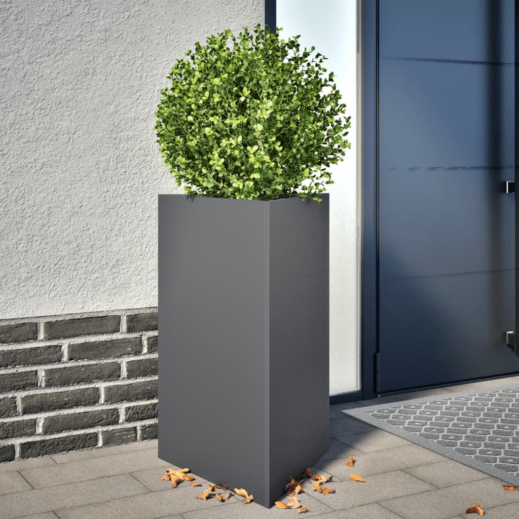 Pflanzkübel 2 Stk. Anthrazit Dreieckig 50X43X75 Cm Stahl