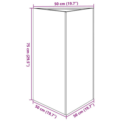 Pflanzkübel 2 Stk. Dreieckig 50X43X75 Cm Edelstahl