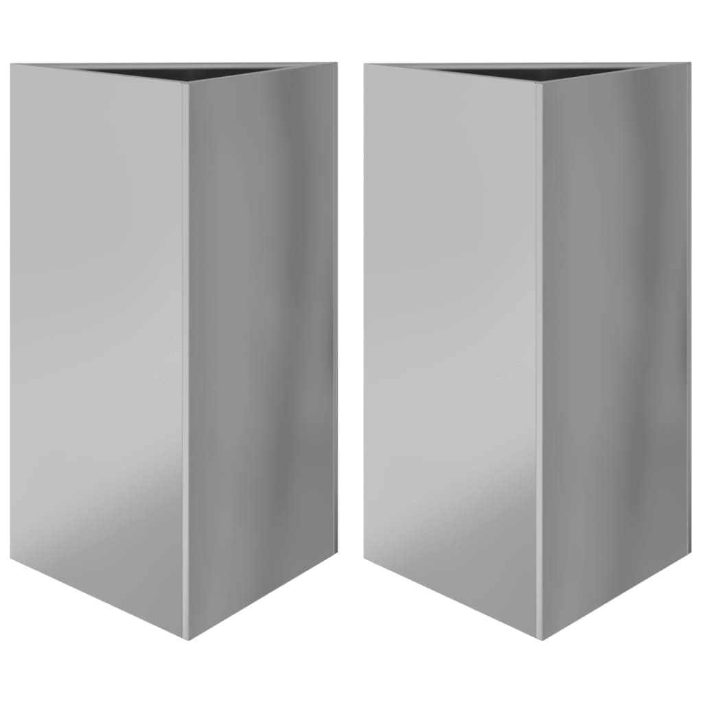 Pflanzkübel 2 Stk. Dreieckig 50X43X75 Cm Verzinkter Stahl