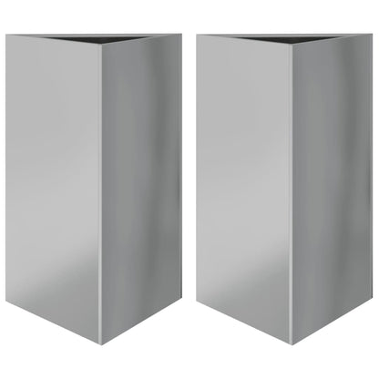 Pflanzkübel 2 Stk. Dreieckig 50X43X75 Cm Verzinkter Stahl