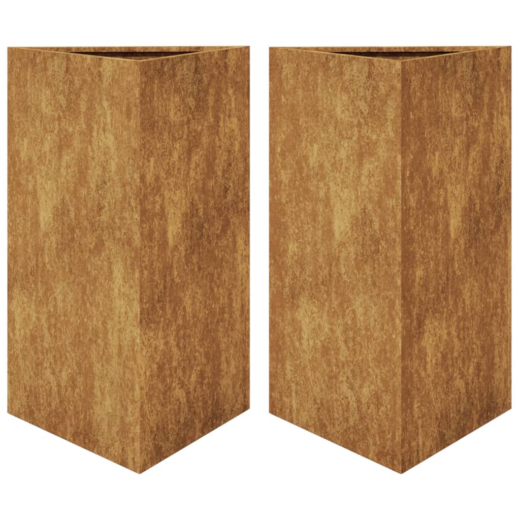 Pflanzkübel 2 Stk. Dreieckig 50X43X75 Cm Wetterfester Stahl
