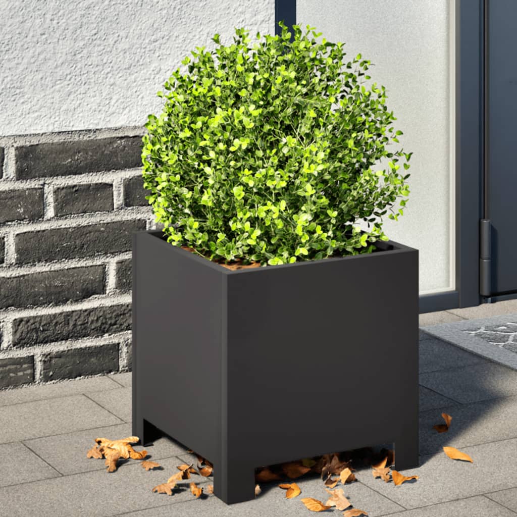 Pflanzkübel 2 Stk. Schwarz 30X30X30 Stahl
