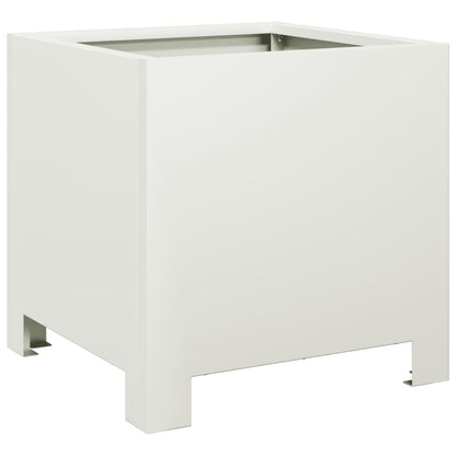 Pflanzkübel 2 Stk. Weiß 30X30X30 Stahl