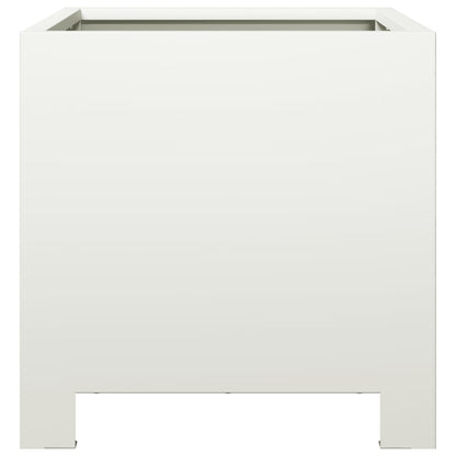Pflanzkübel 2 Stk. Weiß 30X30X30 Stahl