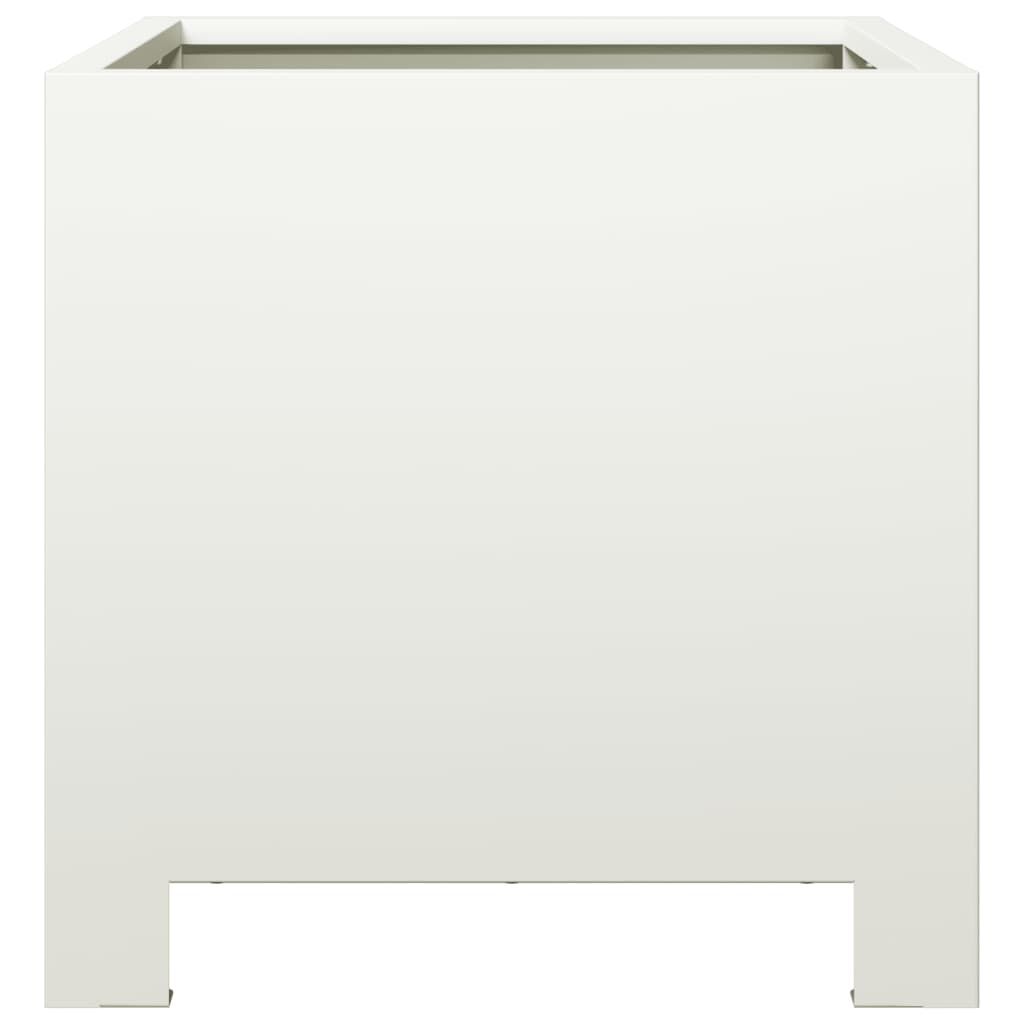 Pflanzkübel 2 Stk. Weiß 30X30X30 Stahl