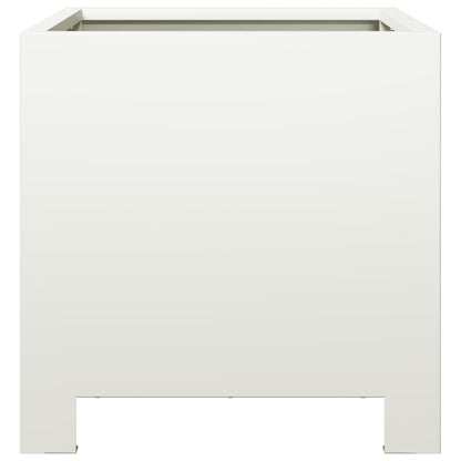 Pflanzkübel 2 Stk. Weiß 30X30X30 Stahl