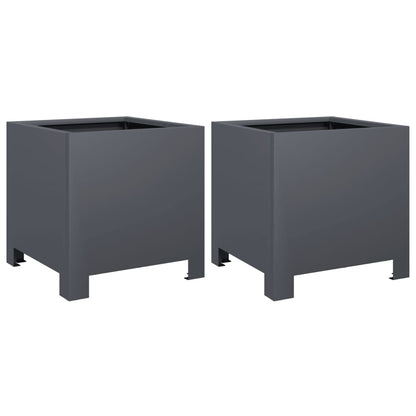 Pflanzkübel 2 Stk. Anthrazit 30X30X30 Stahl