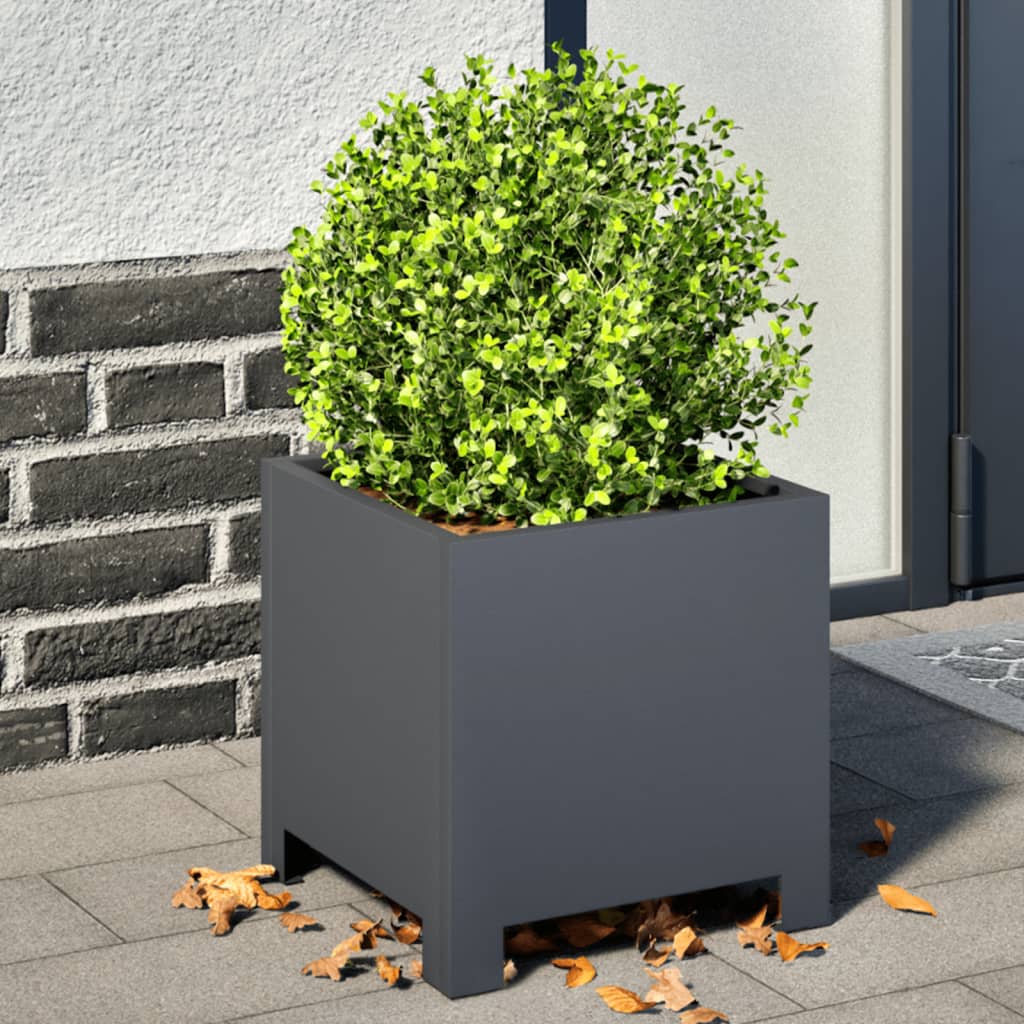 Pflanzkübel 2 Stk. Anthrazit 30X30X30 Stahl