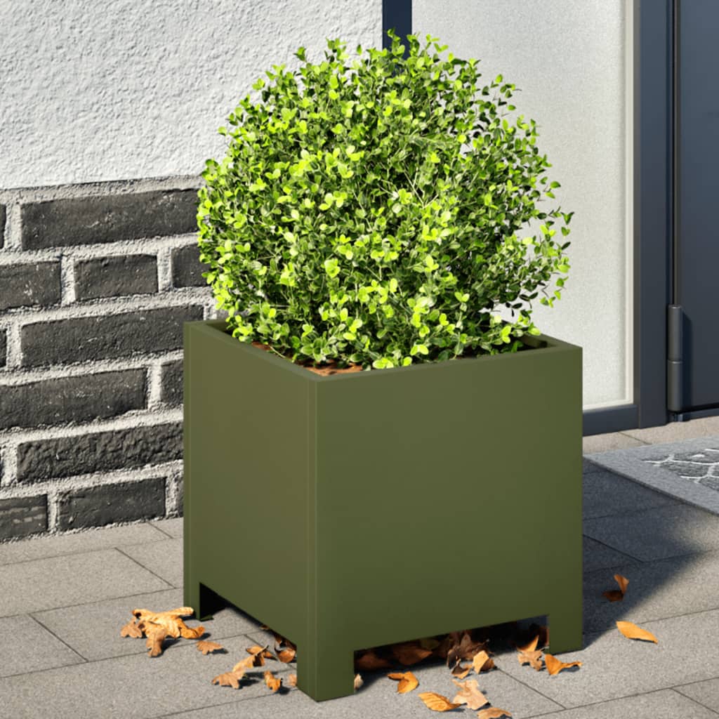 Pflanzkübel Olivgrün 30X30X30 Stahl