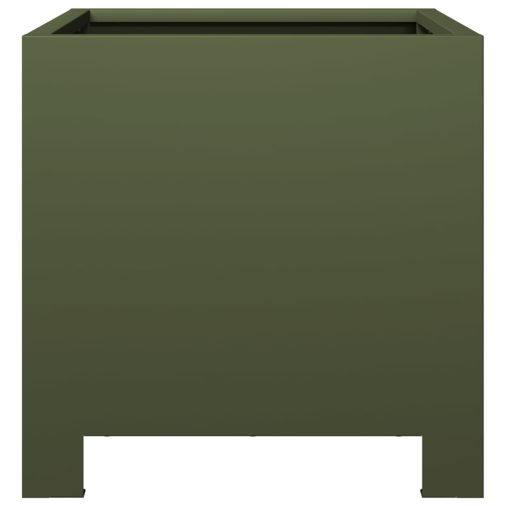 Pflanzkübel 2 Stk. Olivgrün 30X30X30 Stahl