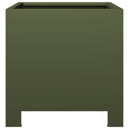 Pflanzkübel 2 Stk. Olivgrün 30X30X30 Stahl