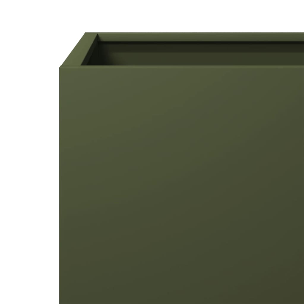 Pflanzkübel 2 Stk. Olivgrün 30X30X30 Stahl