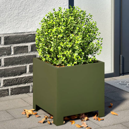 Pflanzkübel 2 Stk. Olivgrün 30X30X30 Stahl
