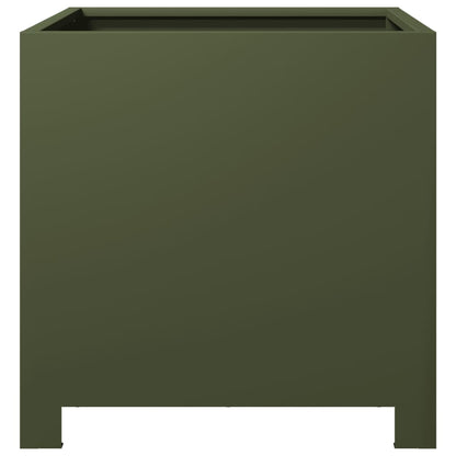 Pflanzkübel 2 Stk. Olivgrün 40X40X40 Stahl