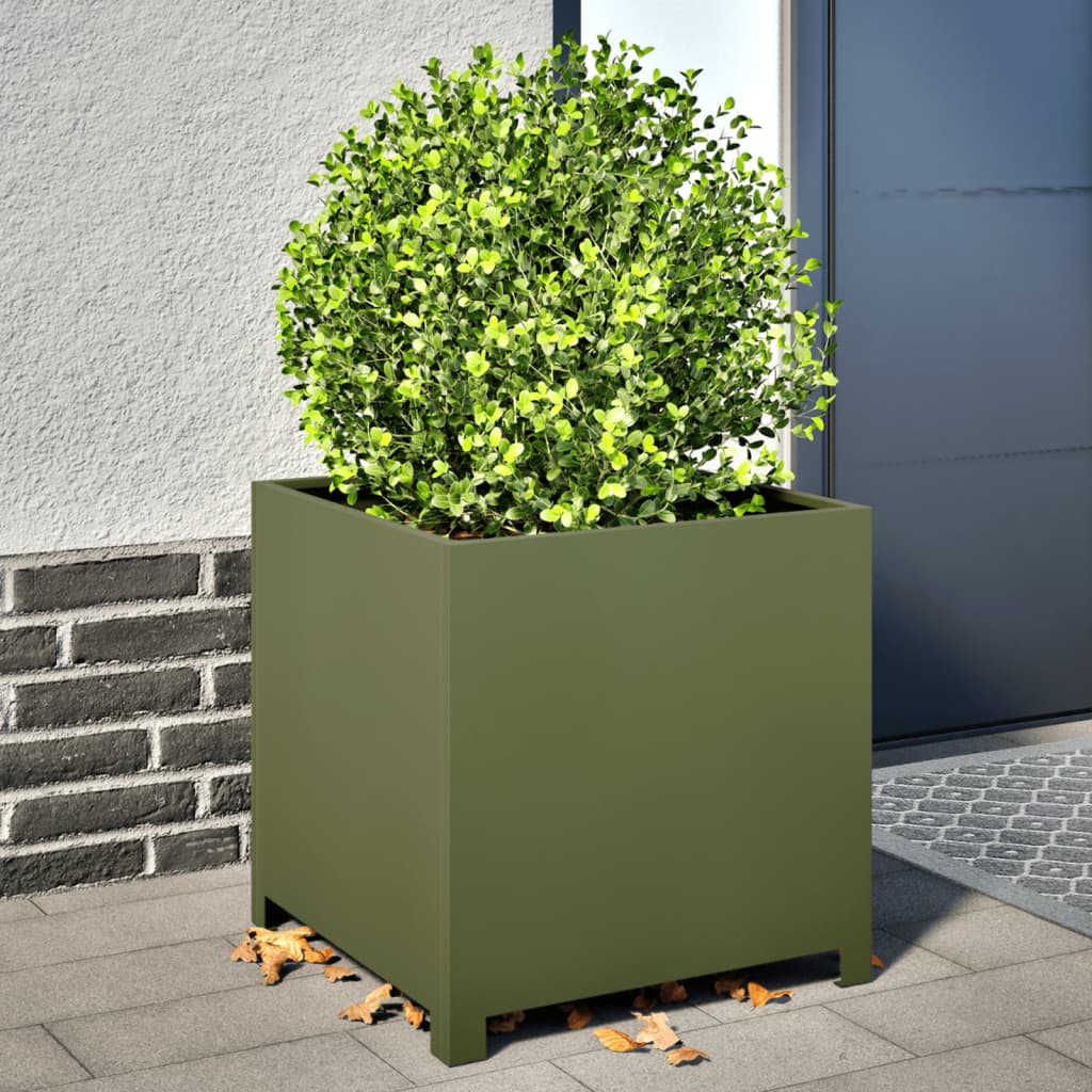 Pflanzkübel Olivgrün 50X50X50 Stahl