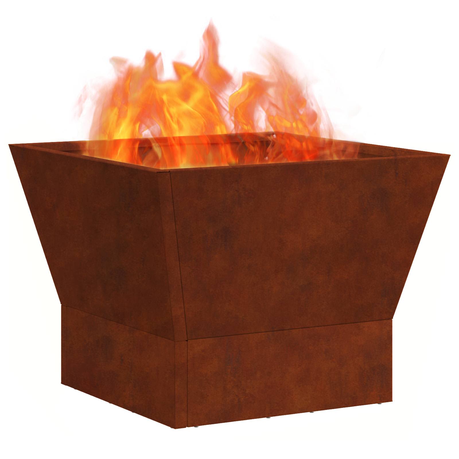 Feuerstelle Braun 40 X 40 X 35 Cm Wetterfeststahl
