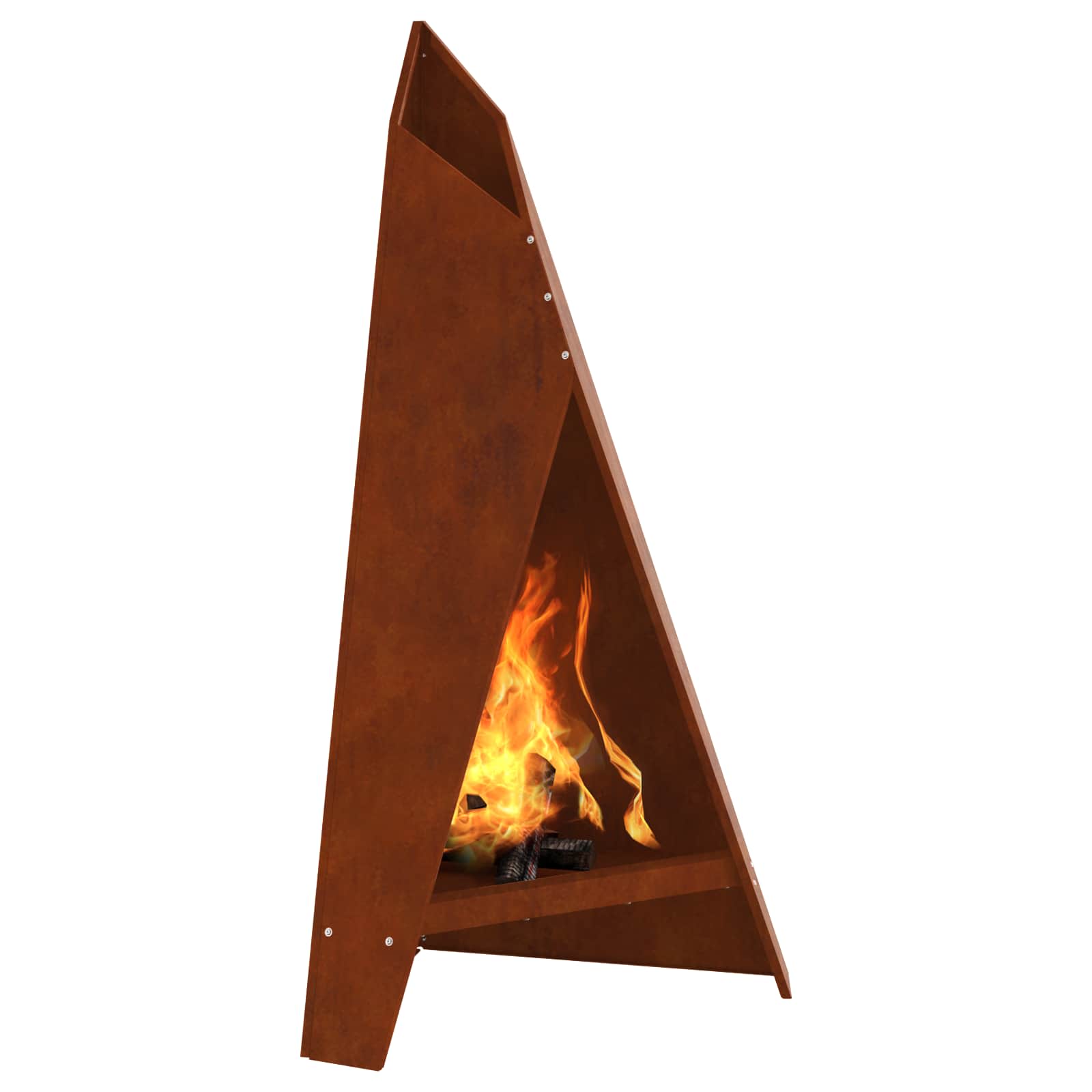 Feuerstelle Braun 58 X 40 X 100 Cm Wetterfeststahl