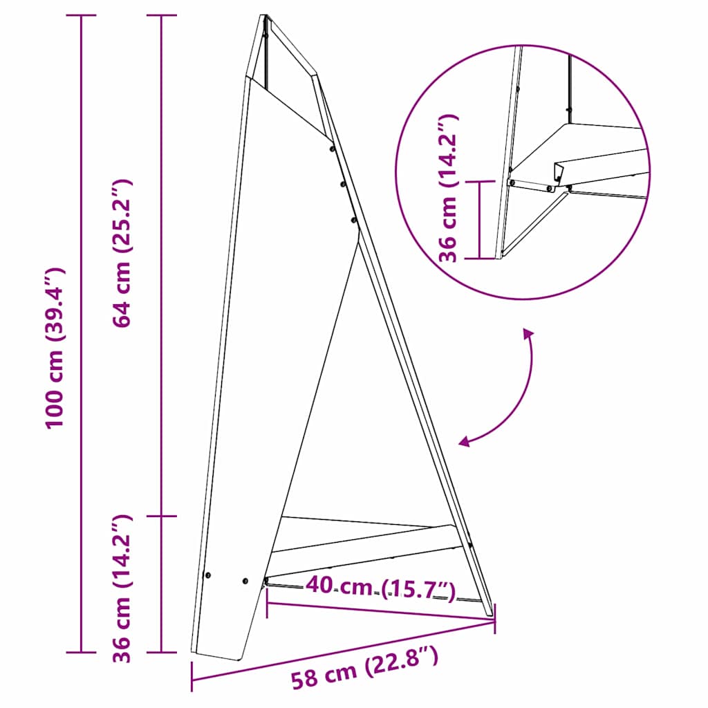 Feuerstelle Braun 58 X 40 X 100 Cm Wetterfeststahl