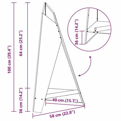 Feuerstelle Braun 58 X 40 X 100 Cm Wetterfeststahl