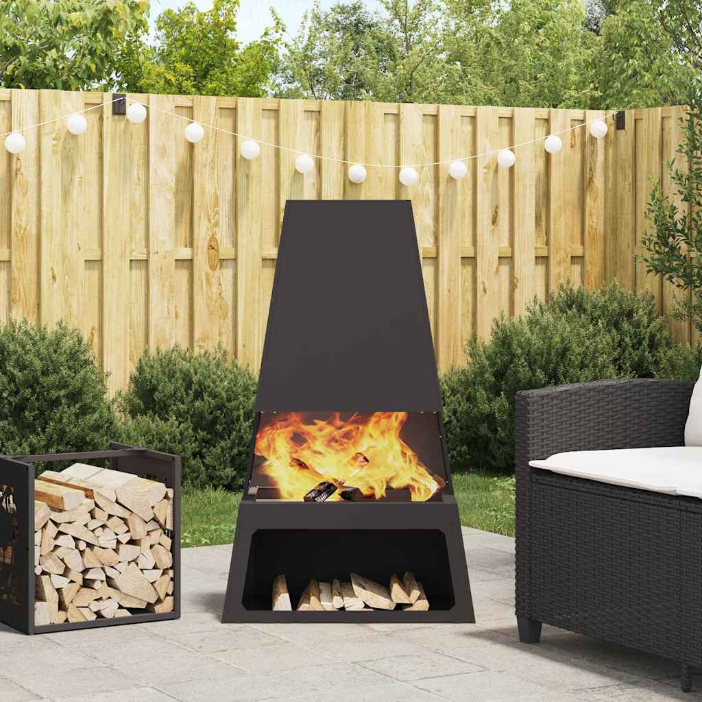 Feuerstelle Braun 60 X 35 X 100 Cm Wetterfeststahl