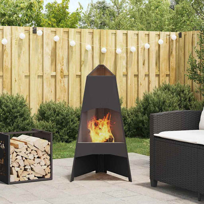 Feuerstelle Braun 50 X 50 X 95 Cm Wetterfeststahl
