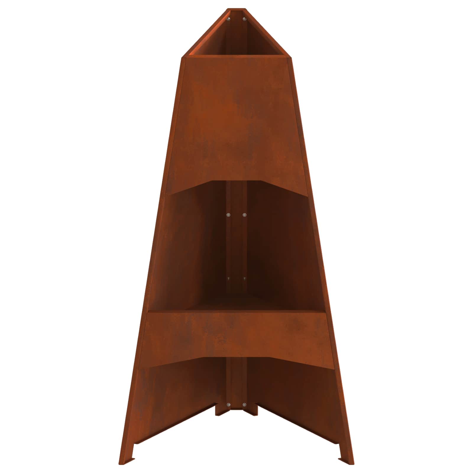 Feuerstelle Braun 50 X 50 X 95 Cm Wetterfeststahl