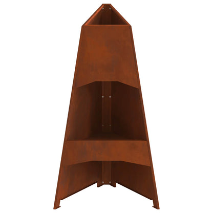 Feuerstelle Braun 50 X 50 X 95 Cm Wetterfeststahl