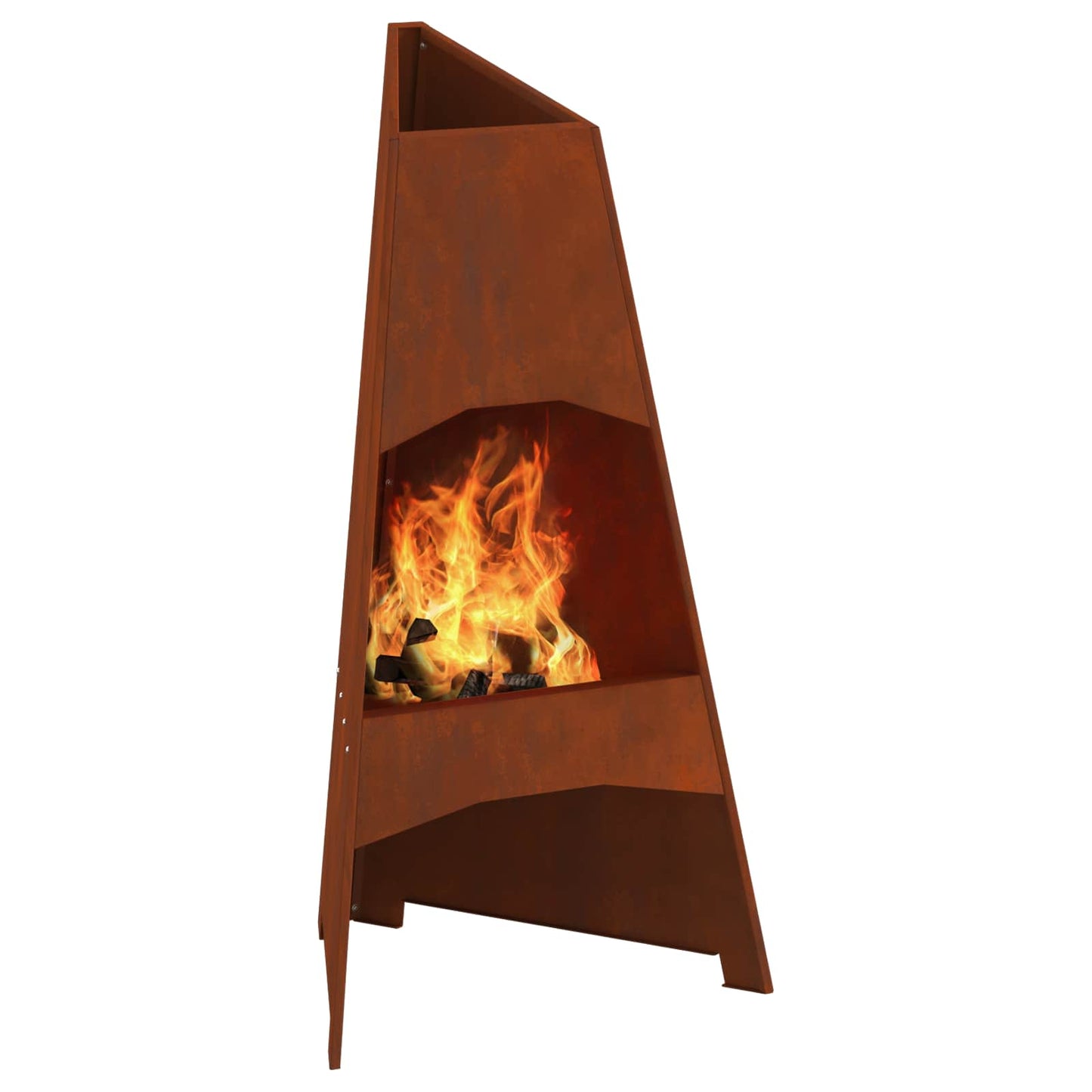 Feuerstelle Braun 50 X 50 X 95 Cm Wetterfeststahl