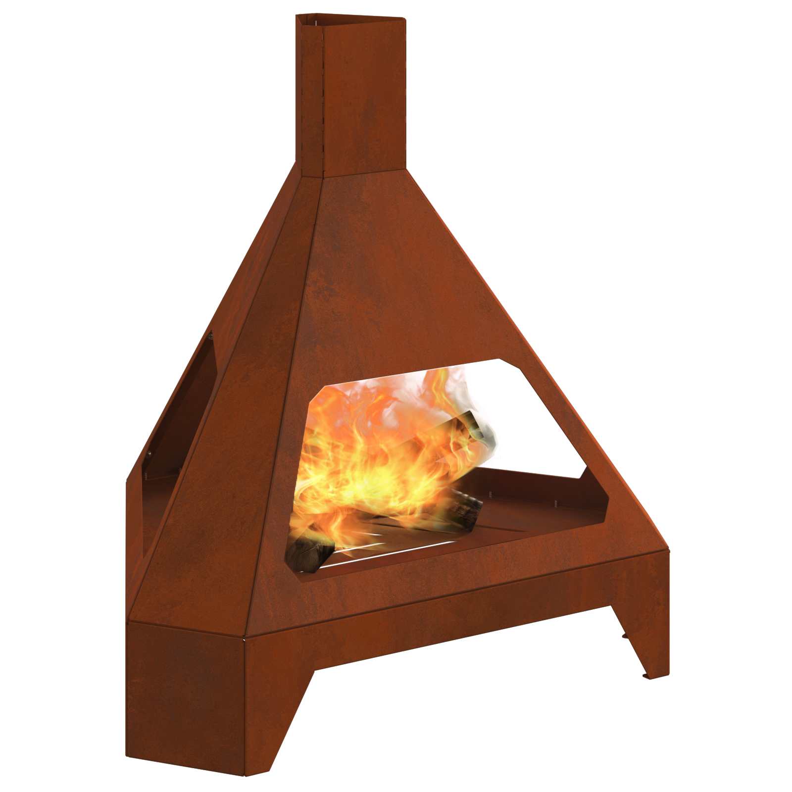Feuerstelle Braun 50 X 43 X 52 Cm Wetterfeststahl